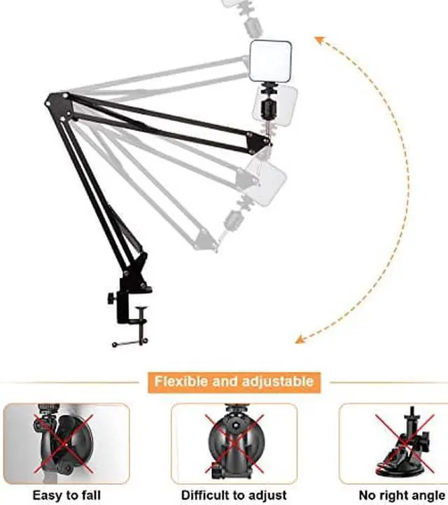 Alt view image 3 of 7 - Webcam Stand, Video Conference Lighting Kit, Laptop Webcam Lighting with Stand, LED Camera Light for Photography, Zoom Meeting, Remote Working, Streaming and Self Broadcasting, Vlogging