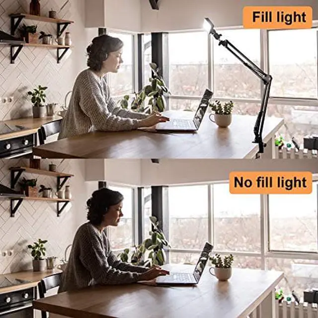 Alt view image 7 of 7 - Webcam Stand, Video Conference Lighting Kit, Laptop Webcam Lighting with Stand, LED Camera Light for Photography, Zoom Meeting, Remote Working, Streaming and Self Broadcasting, Vlogging