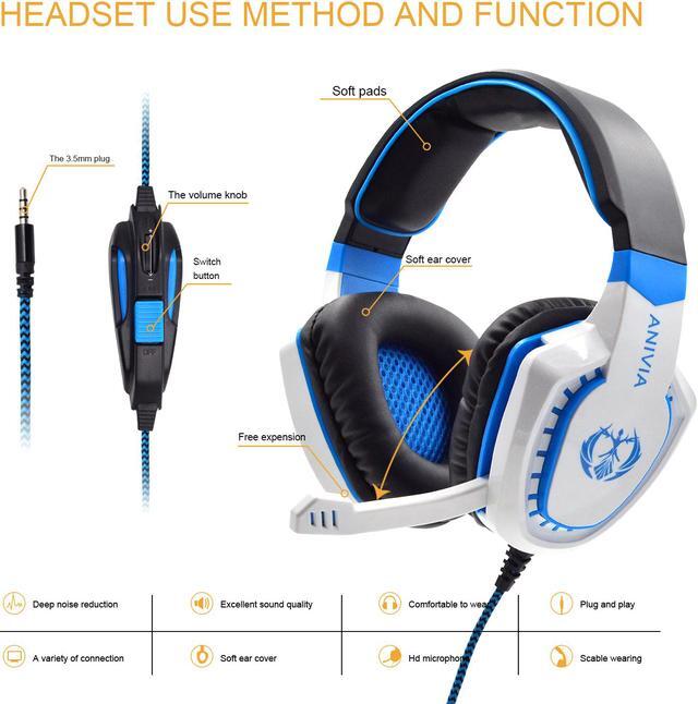 Alt view image 4 of 7 - PC Wired Gaming Headset with Mic for Computers, PlayStation 4, Xbox One, Android, iOS, Laptop, Smartphone, Tablet