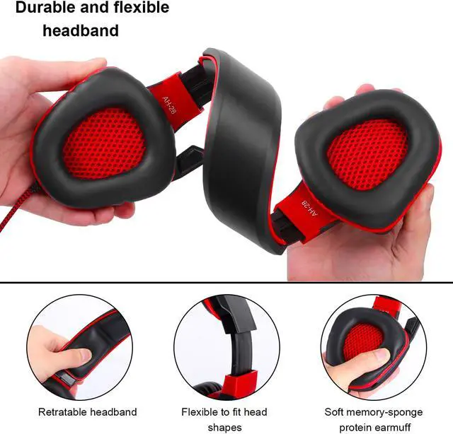 Alt view image 4 of 7 - PS4 Stereo Headphones,PC Wired Gaming Headset with Mic for Computers, Playstation 4, Xbox One , Android, iOS, Laptop, Smartphone, Tablet