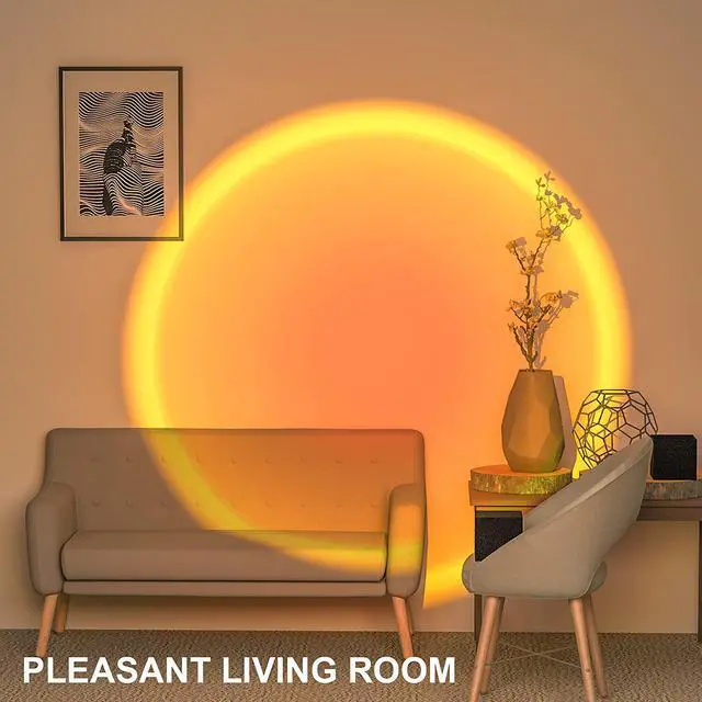 Alt view image 3 of 7 - Sunset Lamp,360 Degree Rotation Projection Lamp, Retractable Night Light Projector Led Lamp, Adjustable Bracket Projection Lamp for Home Living Room Bedroom Decor