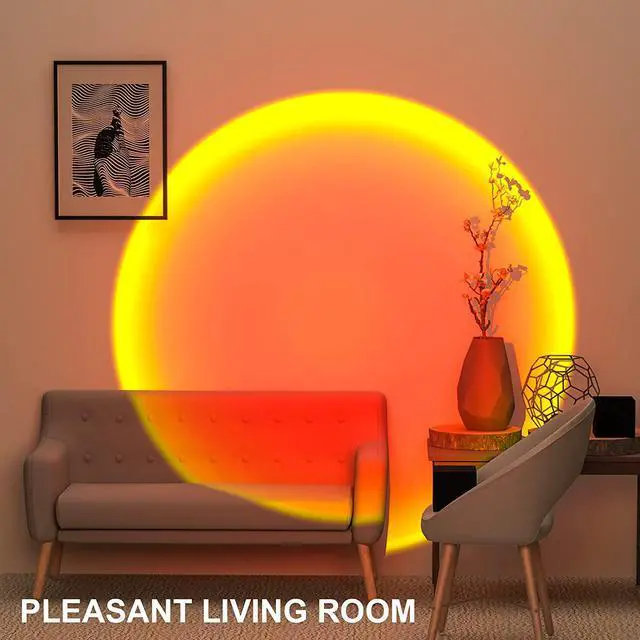 Alt view image 3 of 7 - Sunset Red Lamp 360 Degree Rotation Projection Lamp Retractable Night Light Projector Led Lamp, Adjustable bracket Sunset Projection Lamp for Home Party Living Room Bedroom Decor Sunset Red