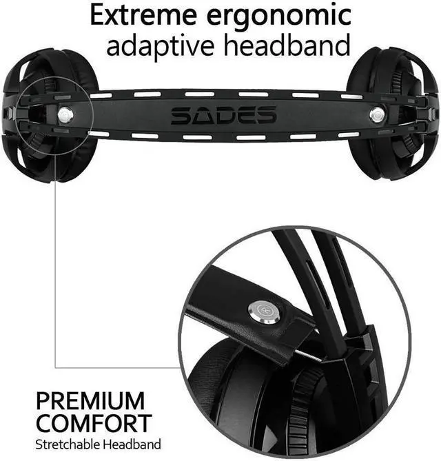 Alt view image 4 of 6 - Gaming Headset Surround Sound Stereo With Mic 3.5MM Jack Multi-Platform Over-ear Headphones For New Xbox One/PC/PS4/Smartphones(SA935)