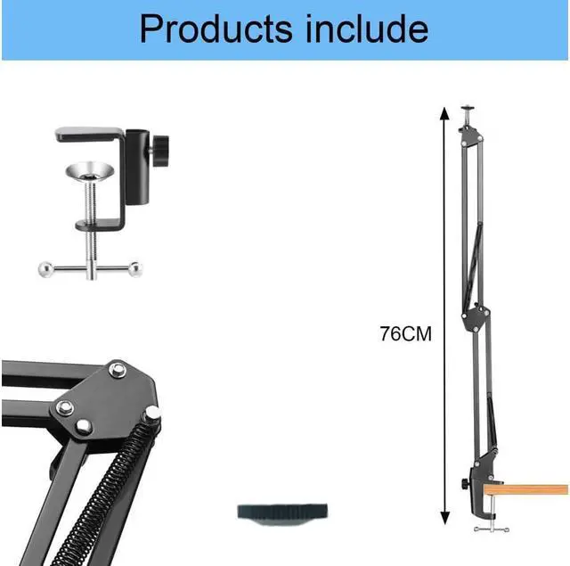 Alt view image 7 of 7 - Webcam Clamp Mount Desktop Webcam Stand 28 inch Flexible Adjustable Suspension Boom Scissor Long Arm Swivel Holder for Webcam C922 C930 C920