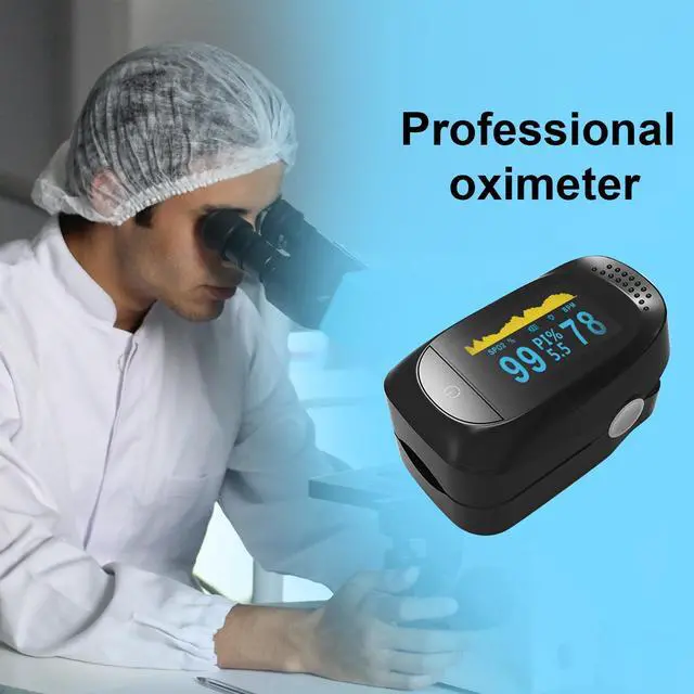Alt view image 7 of 7 - Portable Finger Clip Oximeter OLED NM Infrared Finger Pulse Oximetry Monitor PI Sleep Monitoring Heart Rate Detector-Black