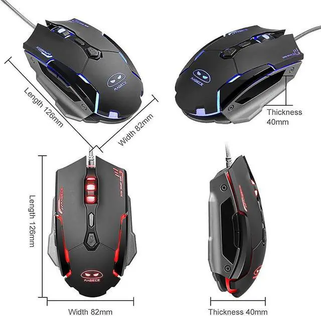 Alt view image 5 of 7 - Magece G2 Gaming Mice 3200 DPI 6 Buttons Professional Ergonomic Gaming Mouse for PC Mac Gamer