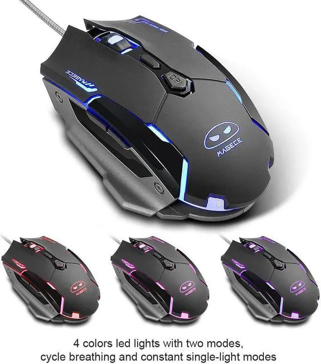 Alt view image 3 of 7 - Magece G2 Gaming Mice 3200 DPI 6 Buttons Professional Ergonomic Gaming Mouse for PC Mac Gamer