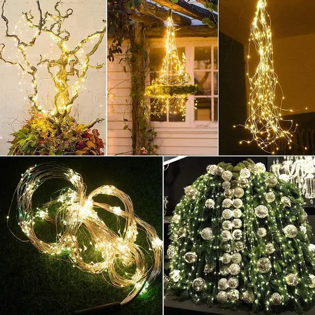 Alt view image 6 of 7 - Outdoor Christmas Decorations LED Lights for Christmas Tree, Indoor Led Strip Lights for Bedroom 200 LED 8 Modes Party Home Holiday Decor(Warm White)