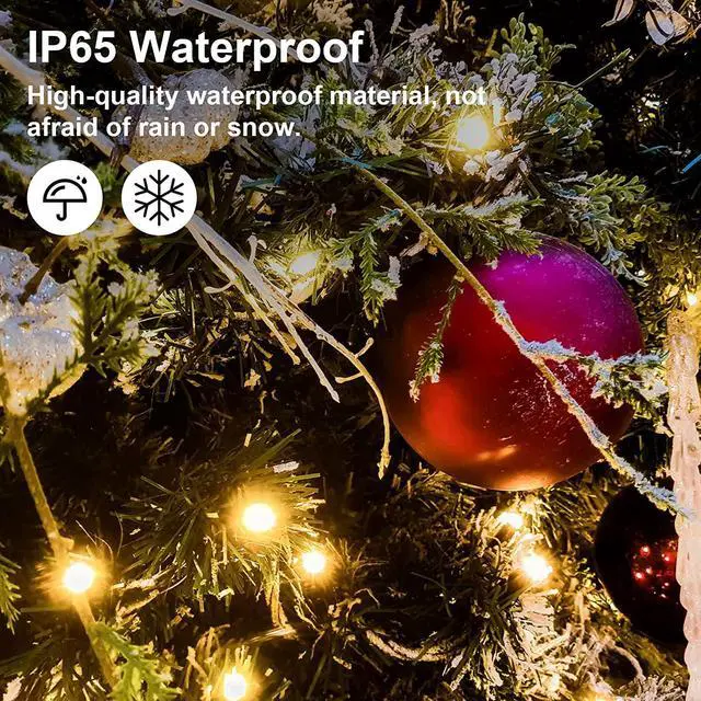 Alt view image 7 of 7 - Outdoor Christmas Decorations LED Lights for Christmas Tree, Indoor Led Strip Lights for Bedroom 200 LED 8 Modes Party Home Holiday Decor(Warm White)