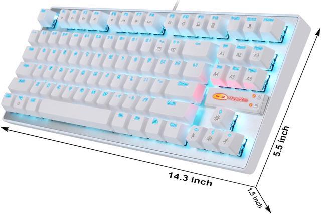 Alt view image 4 of 7 - Mechanical Gaming Keyboard with LED Backlight, 87-Key Anti-Ghosting Wired Mechanical Keyboard with Ergonomic Design for PC and Laptop