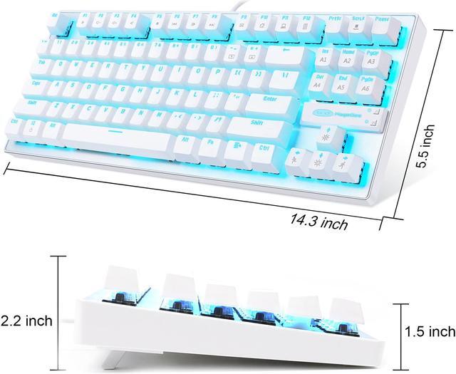 Alt view image 2 of 7 - Mechanical Gaming Keyboard with LED Backlight, 87-Key Anti-Ghosting Wired Mechanical Keyboard with Ergonomic Design for PC and Laptop