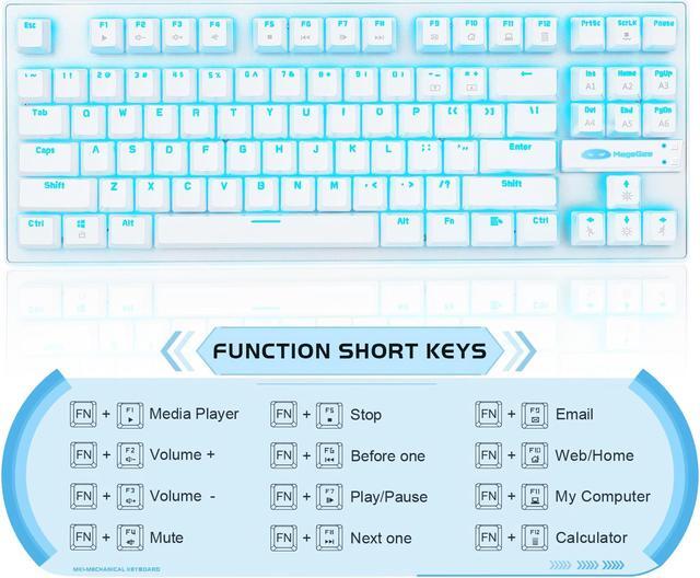 Alt view image 6 of 7 - Mechanical Gaming Keyboard with LED Backlight, 87-Key Anti-Ghosting Wired Mechanical Keyboard with Ergonomic Design for PC and Laptop
