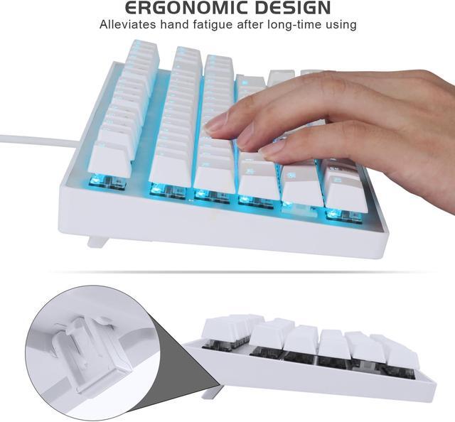 Alt view image 5 of 7 - Mechanical Gaming Keyboard with LED Backlight, 87-Key Anti-Ghosting Wired Mechanical Keyboard with Ergonomic Design for PC and Laptop