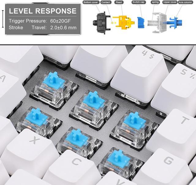 Alt view image 3 of 7 - Mechanical Gaming Keyboard with LED Backlight, 87-Key Anti-Ghosting Wired Mechanical Keyboard with Ergonomic Design for PC and Laptop