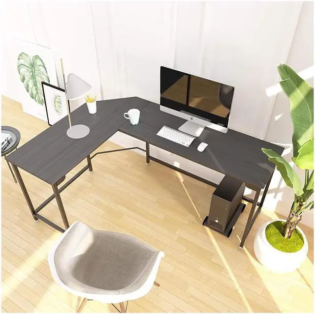 Alt view image 4 of 5 - L Shaped Computer Work Desk Home Office Table Writing Workstation 66 Inch Wood Desks for Home Office