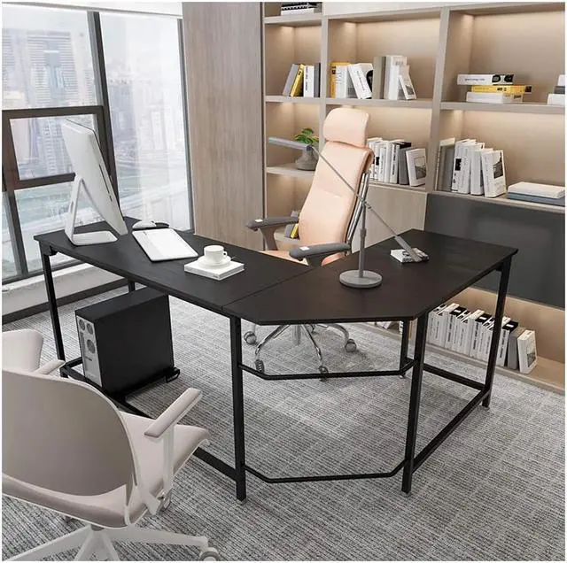 Alt view image 2 of 5 - L Shaped Computer Work Desk Home Office Table Writing Workstation 66 Inch Wood Desks for Home Office