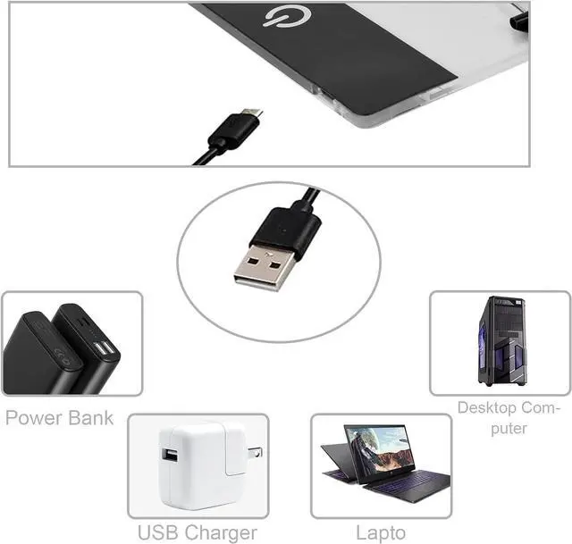 Alt view image 6 of 7 - A4 Ultra-Thin Light Board for Diamond Painting, Eyesight-Protected Led Light Box, USB Powered Light Pad with Adjustable Brightness