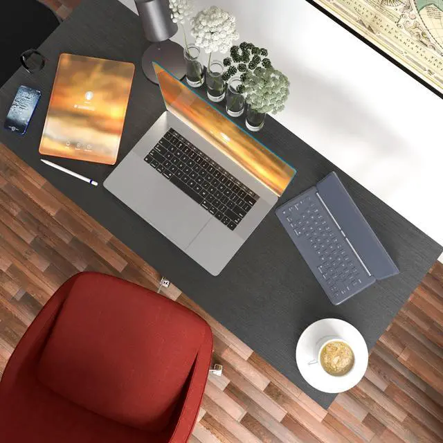 Alt view image 3 of 5 - INMISS Computer Desk 39.37 Inch Computer Table Office Desk Workstation for Home Office Make Up Table Modern Simple Style