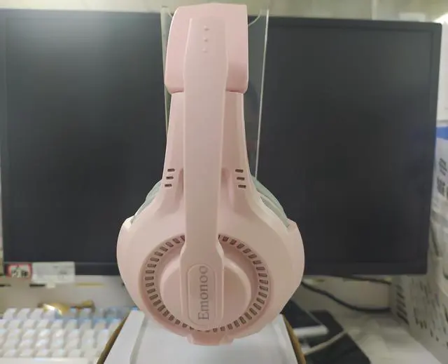 Alt view image 2 of 4 - Emonoo Gaming Headset for PC Gamer Pink