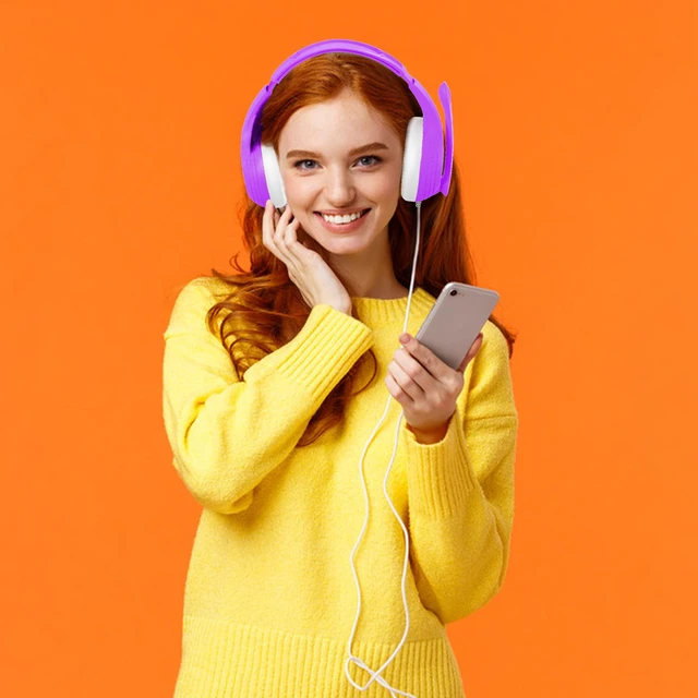 Alt view image 5 of 7 - INMISS Over-Ear Headphones with Microphone, 3.5mm Wired Stereo Headset, Soft Earpads, Adjustable Mic, Volume Control for Gaming, PC, Laptop, Phone, Online Class