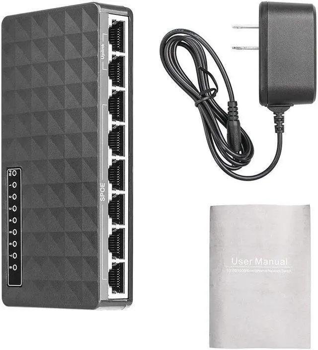 Main image of 10/100 Mbps 8 Port Fast Ethernet LAN Desktop RJ45 Network Switch Hub Adapter High Performance