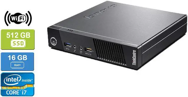 Main image of LENOVO M93 TINY Intel Core i7-4770S 3.10 GHz, 16GB, 512GB SSD, Win 10 Pro