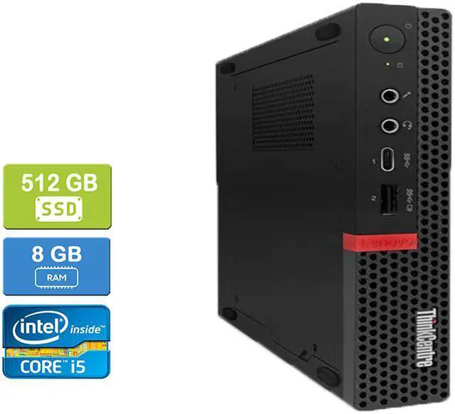Alt view image 5 of 5 - LENOVO M920 TINY Intel Core i5-8500T 2.10 GHz, 8GB, 512GB SSD, Win 10 Pro