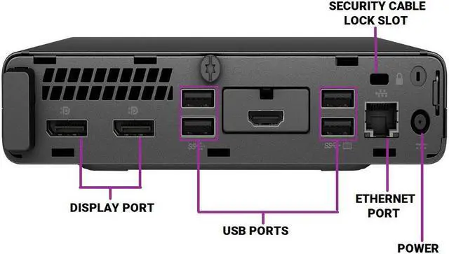 Alt view image 2 of 3 - HP 600 G4 MINI Intel Core i5-8500T 2.10 GHz, 8GB, M.2/128GB SSD, Win 10 Pro