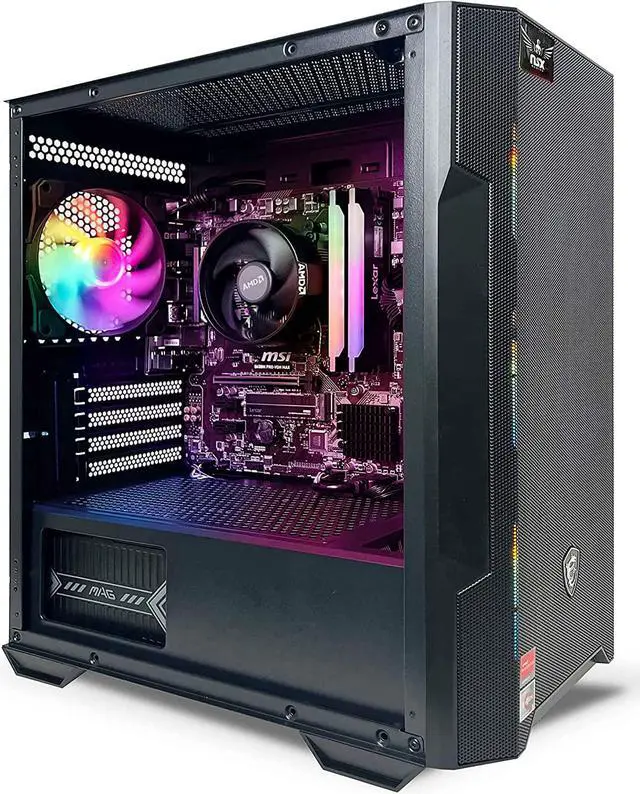 Alt view image 3 of 7 - NSX GAMING PC Desktop - Ryzen 7 5700G, 16GB DDR4 3600, 512Gb M2 NVME SSD, RGB Fans, Win 11 , Built in USA, 1 Year Warranty