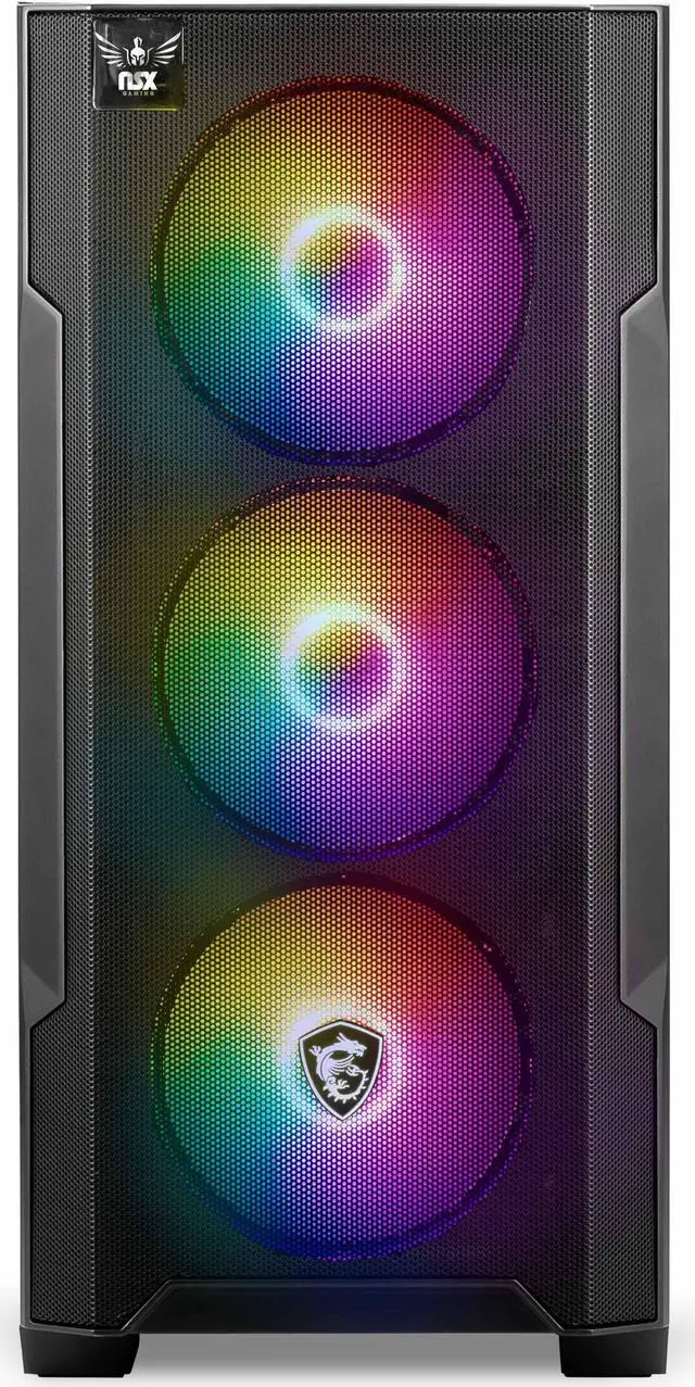 Alt view image 3 of 7 - NSX GAMING PC Desktop - AMD Ryzen 5 5600G, 16GB DDR4 3600, 512GB M.2 NVME SSD, RGB Fans, Win11, Integrated Graphics, Built in USA, 1 Year Warranty