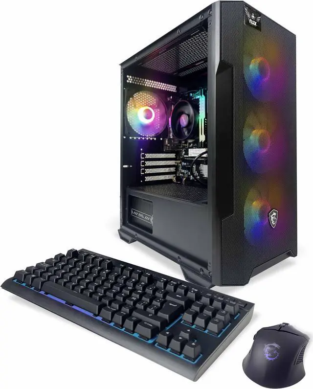 Alt view image 4 of 7 - NSX GAMING PC Desktop - AMD Ryzen 5 5600G, 16GB DDR4 3600, 512GB M.2 NVME SSD, RGB Fans, Win11, Integrated Graphics, Built in USA, 1 Year Warranty