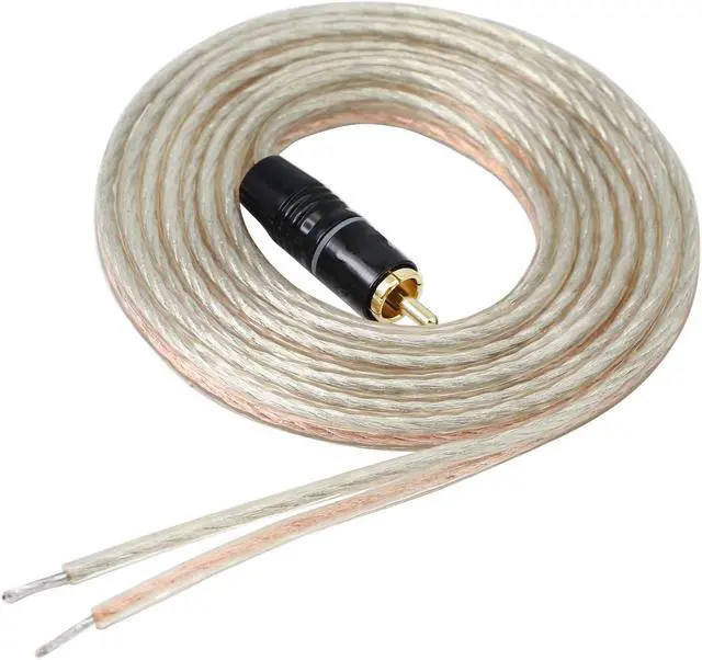 Alt view image 4 of 4 - RCA Speaker Wire Speaker Bare Cable to RCA Plug Gold Plated RCA Connector High Level OFC Audio Cable Open End for Amplifiers Subwoofer - DIY 2 M