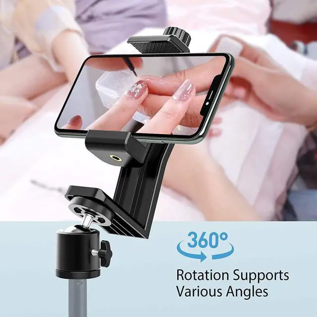 Alt view image 3 of 6 - 6amLifestyle Cell Phone Tripod Mount Adapter with Tripod Ball Head 360° Rotatable for Universal Smartphone Samsung Galaxy iPhone Holder for Tripod Selfie Stick Monopod Etc