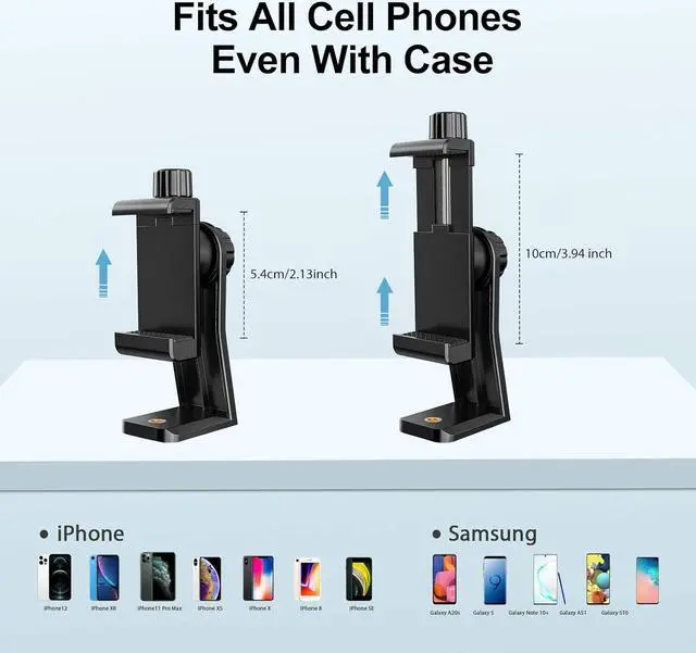 Alt view image 5 of 6 - 6amLifestyle Cell Phone Tripod Mount Adapter with Tripod Ball Head 360° Rotatable for Universal Smartphone Samsung Galaxy iPhone Holder for Tripod Selfie Stick Monopod Etc