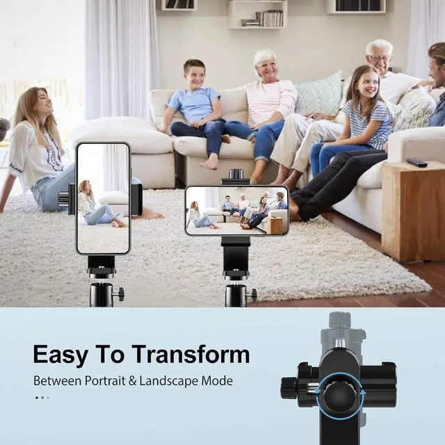 Alt view image 4 of 6 - 6amLifestyle Cell Phone Tripod Mount Adapter with Tripod Ball Head 360° Rotatable for Universal Smartphone Samsung Galaxy iPhone Holder for Tripod Selfie Stick Monopod Etc