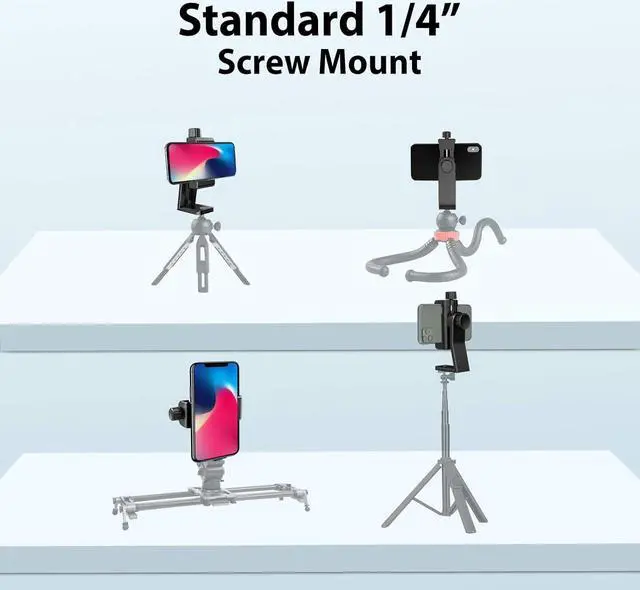 Alt view image 2 of 6 - 6amLifestyle Cell Phone Tripod Mount Adapter with Tripod Ball Head 360° Rotatable for Universal Smartphone Samsung Galaxy iPhone Holder for Tripod Selfie Stick Monopod Etc