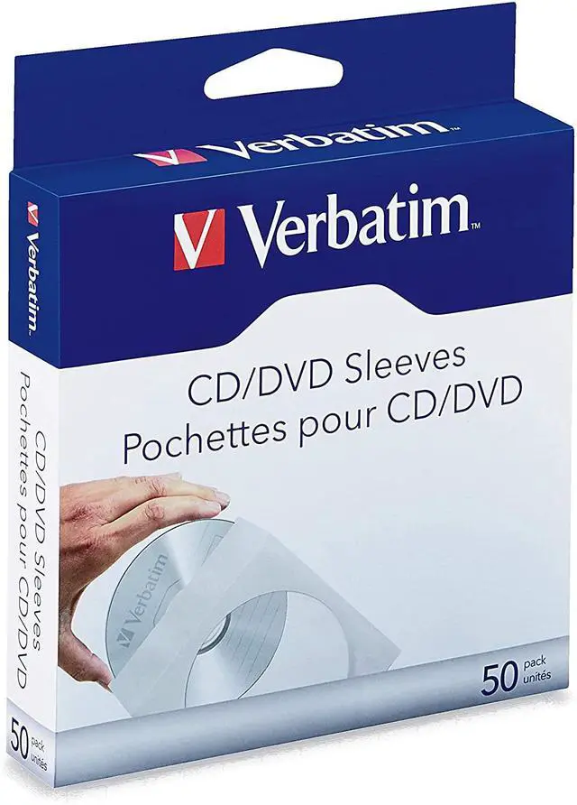 Alt view image 2 of 4 - Verbatim CD/DVD Paper Sleeves with Clear Window (70126) - 50pk Box