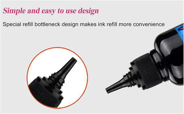 Alt view image 3 of 7 - Aomya Ink Refill kit 6x100ml  60 61 63 64 65 902 932 952 564 Refillable Ink Cartridge  Envy 4500 4520 5643 OfficeJet 6500a 6500 6000 (3 Black, 1 Cyan, 1 Magenta, 1 Yellow)