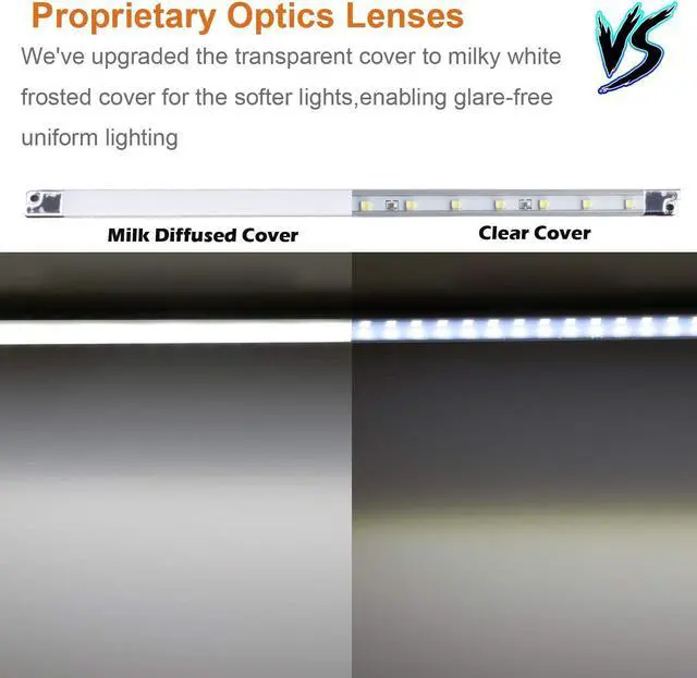 Alt view image 7 of 7 - Set of 4 LED Light Strip Bar - Cool White Kitchen Under Cabinet Led Lamp Energy Saving Under Counter Lighting LED Strip Kit (Cool White)