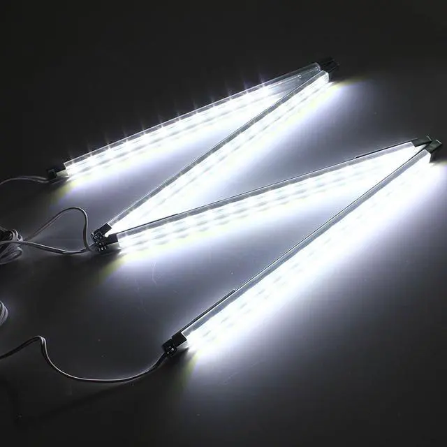 Alt view image 2 of 7 - Set of 4 LED Light Strip Bar - Cool White Kitchen Under Cabinet Led Lamp Energy Saving Under Counter Lighting LED Strip Kit (Cool White)