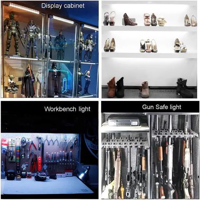 Alt view image 3 of 7 - Set of 4 LED Light Strip Bar - Cool White Kitchen Under Cabinet Led Lamp Energy Saving Under Counter Lighting LED Strip Kit (Cool White)