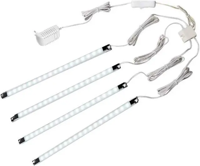 Main image of Set of 4 LED Light Strip Bar - Cool White Kitchen Under Cabinet Led Lamp Energy Saving Under Counter Lighting LED Strip Kit (Cool White)