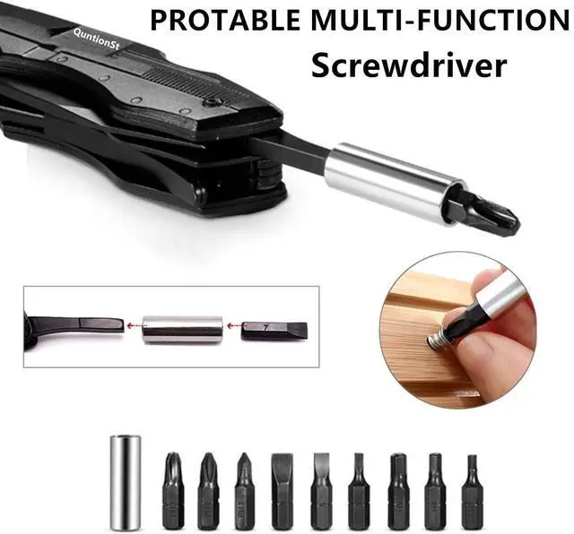 Alt view image 5 of 6 - Pocket Multitool with Safety Locking Handy Gifts for Men 12 in 1 Multi Tool with Pliers Knife Bottle Opener Screwdriver Saw Perfect for Outdoor Survival Camping Hiking Simple Repair