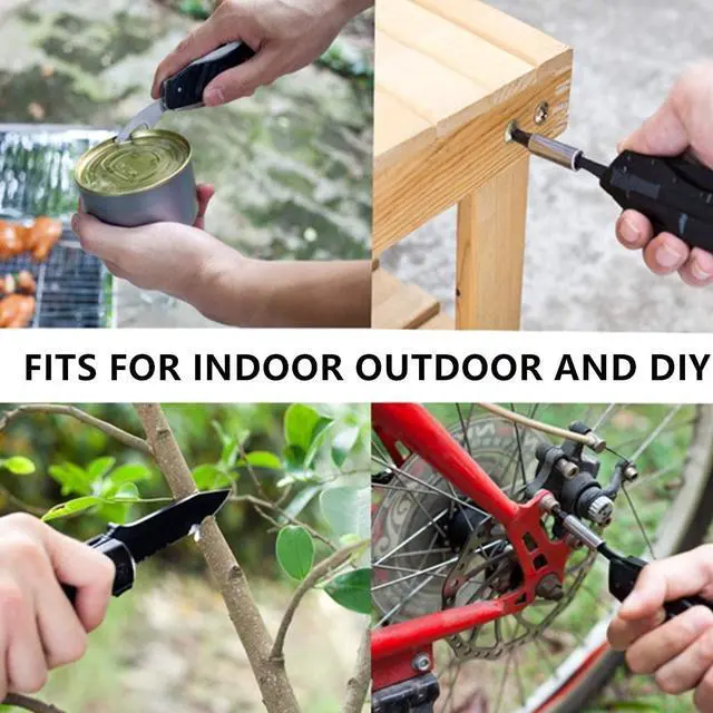 Alt view image 6 of 6 - Pocket Multitool with Safety Locking Handy Gifts for Men 12 in 1 Multi Tool with Pliers Knife Bottle Opener Screwdriver Saw Perfect for Outdoor Survival Camping Hiking Simple Repair