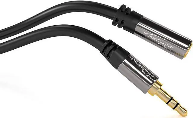 Alt view image 3 of 6 - 20ft  Headphone Extension Lead Cable 3.5mm connectors (aux Audio Cable Male Jack Plug/Female Jack Practically Break-Proof Metal casing Perfect for Headphones Black)