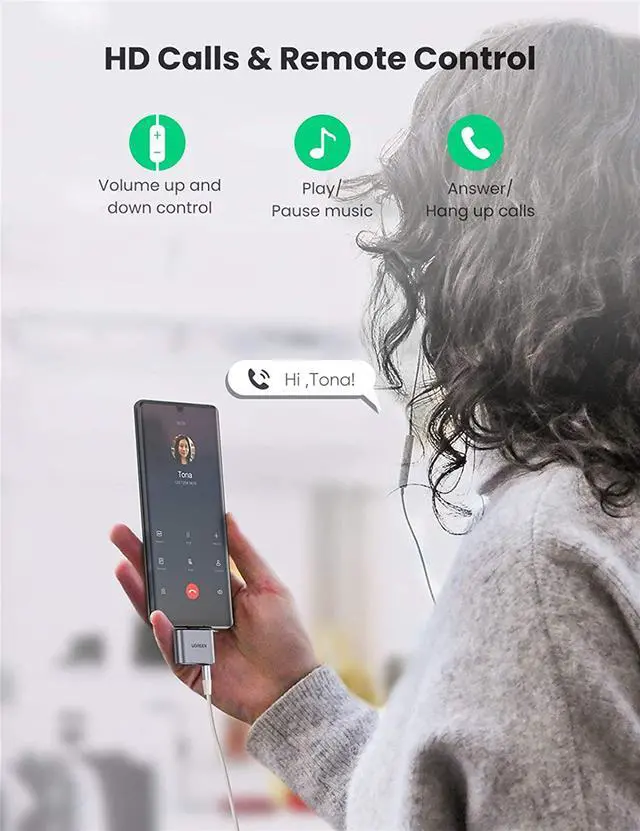 Alt view image 5 of 7 - UGREEN USB C to 3.5mm Headphone and Charger Adapter Type C Converter Aux DAC Audio Earphone Adapter Compatible with iPad Pro 2020 Samsung S22 S21 S20 S20 Ultra Note10+ Pixel 4 3 2 XL iPad Mini 6