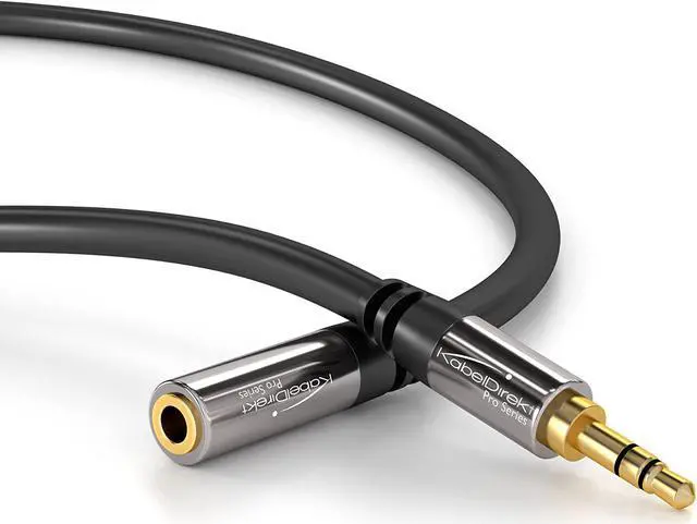 Alt view image 4 of 6 - 20ft  Headphone Extension Lead Cable 3.5mm connectors (aux Audio Cable Male Jack Plug/Female Jack Practically Break-Proof Metal casing Perfect for Headphones Black)