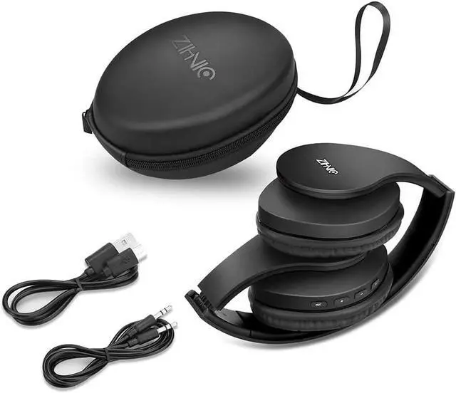 Alt view image 5 of 5 - ZIHNIC Bluetooth Headphones Over-Ear, Foldable Wireless and Wired Stereo Headset Micro SD/TF, FM for Cell Phone,PC,Soft Earmuffs &Light Weight for Prolonged Wearing (Black)
