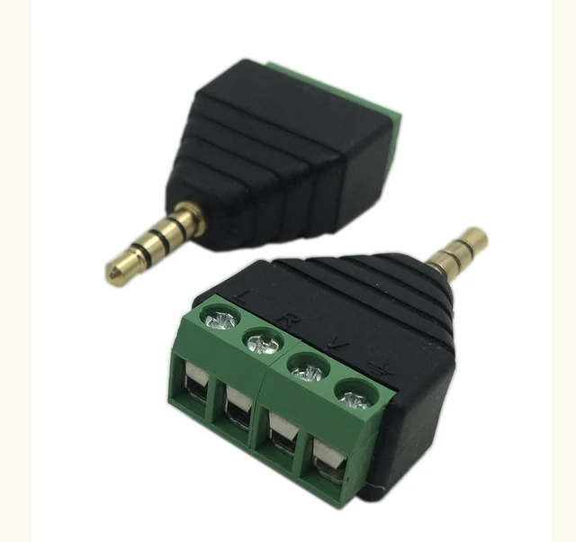 Alt view image 2 of 7 - 3.5mm 4 Pole Stereo TRRS Audio Video Male to 4 Screw Terminal Female Headphone R