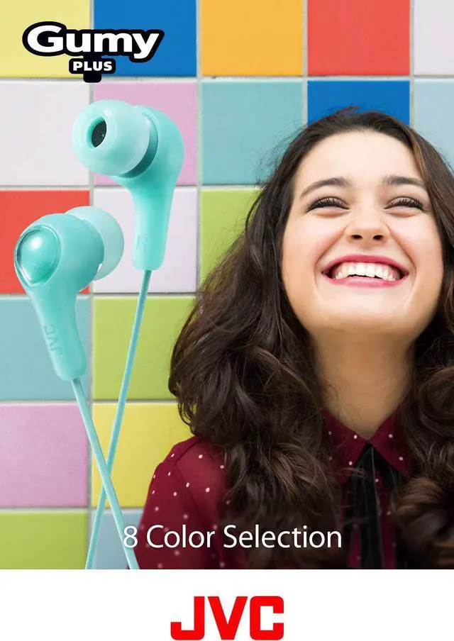 Alt view image 3 of 6 - ORANGE GUMY In ear earbuds with stay fit ear tips. Wired 3.3ft colored cord cable with headphone jack. Small medium and large ear tip earpieces included. GUMY HAFX7D